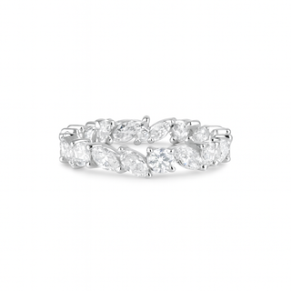 Fine Silver Slated Diamond Band Ring