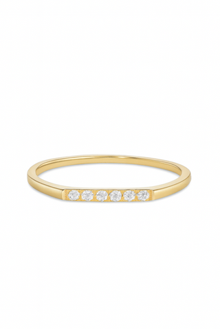 Fine Gold Plated Flat Top Diamond Ring