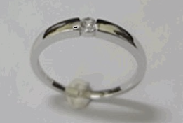CZ Solitare Separated Band Ring (0412)
